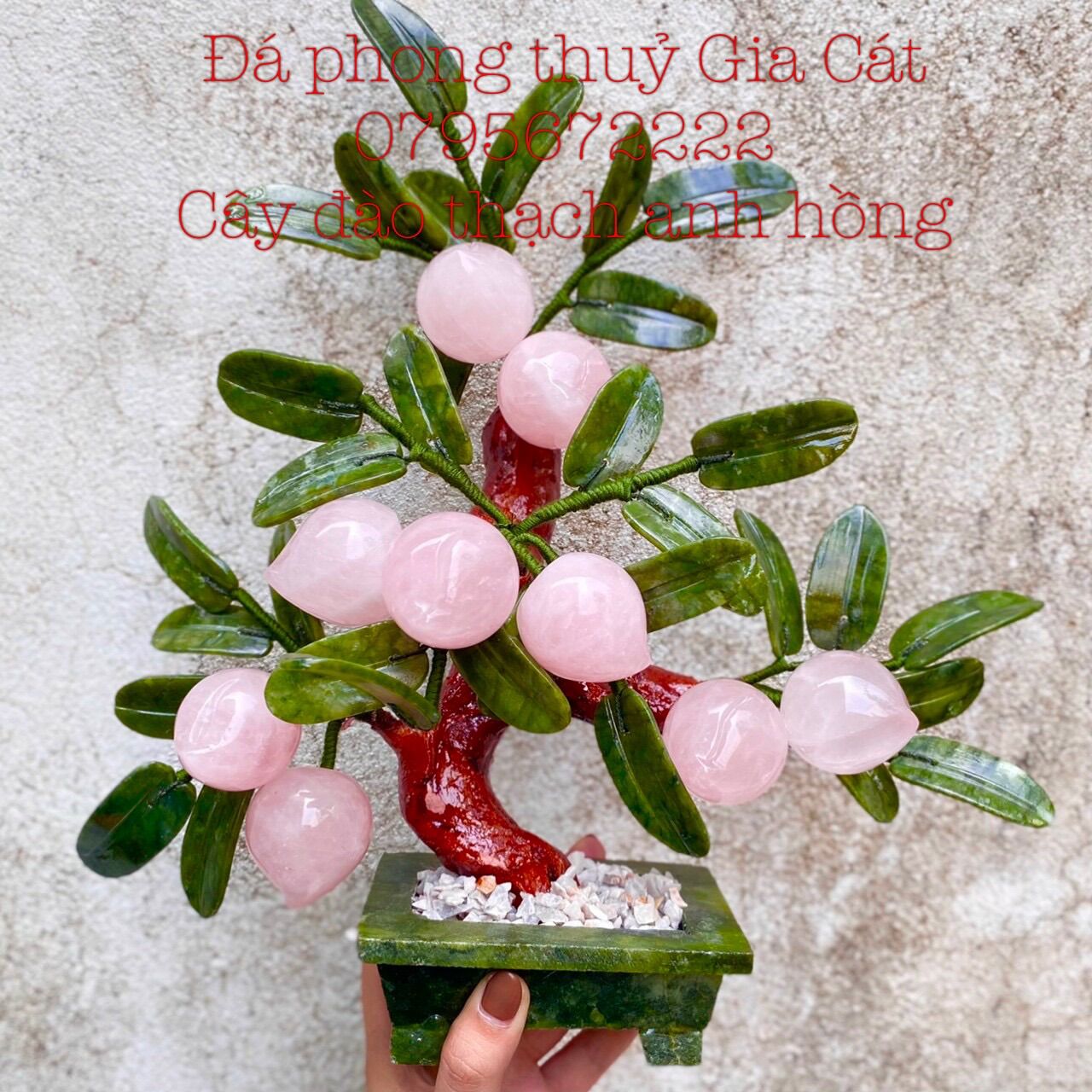 Cây đào thạch anh hồng 9 quả kiểm định