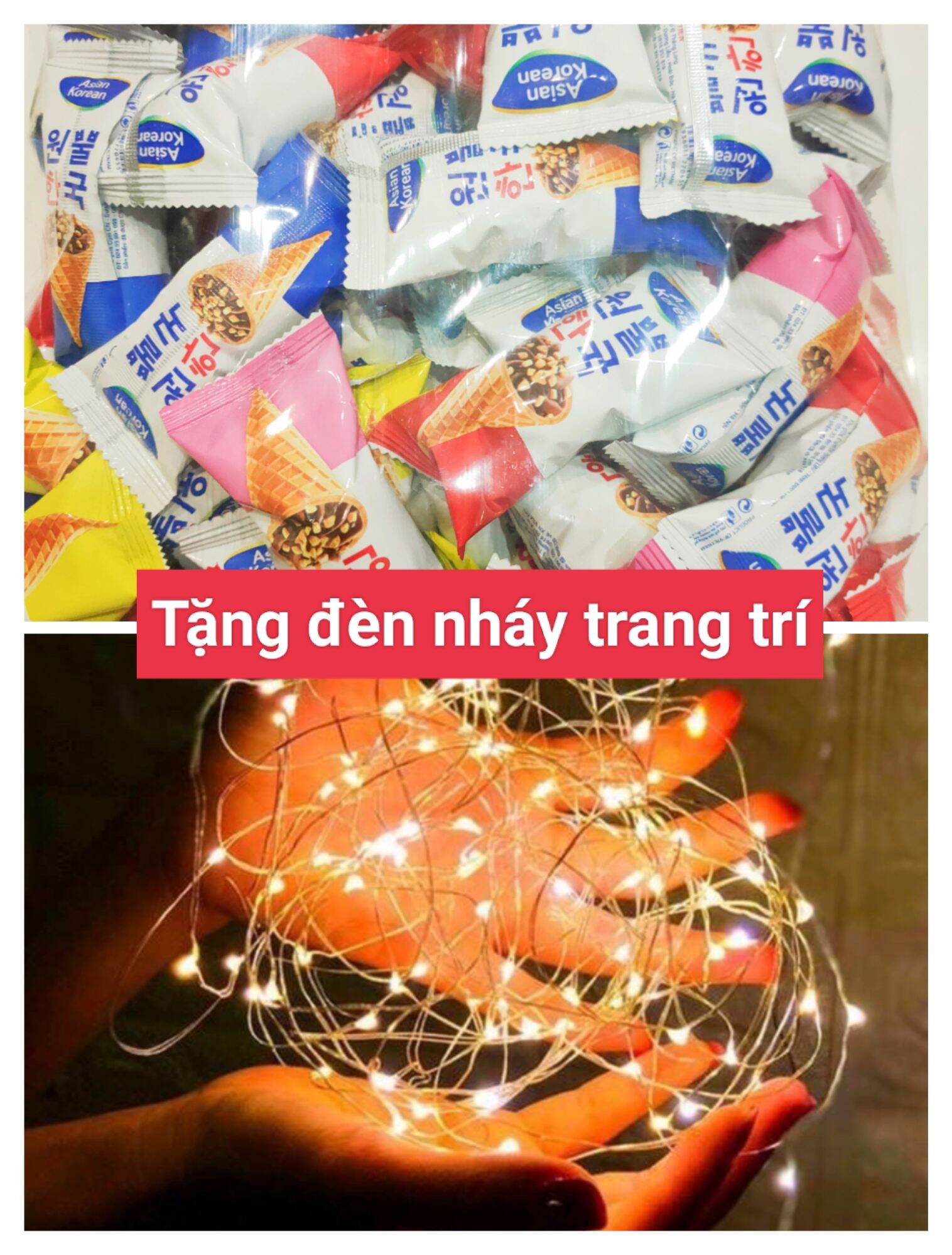 500 gói bánh ốc quế giòn ngon tặng kèm đèn nháy