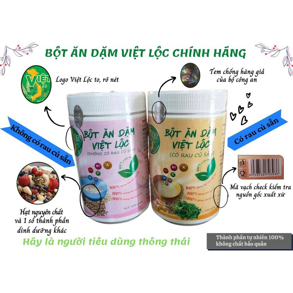 Bột ăn dặm Việt Lộc 500g