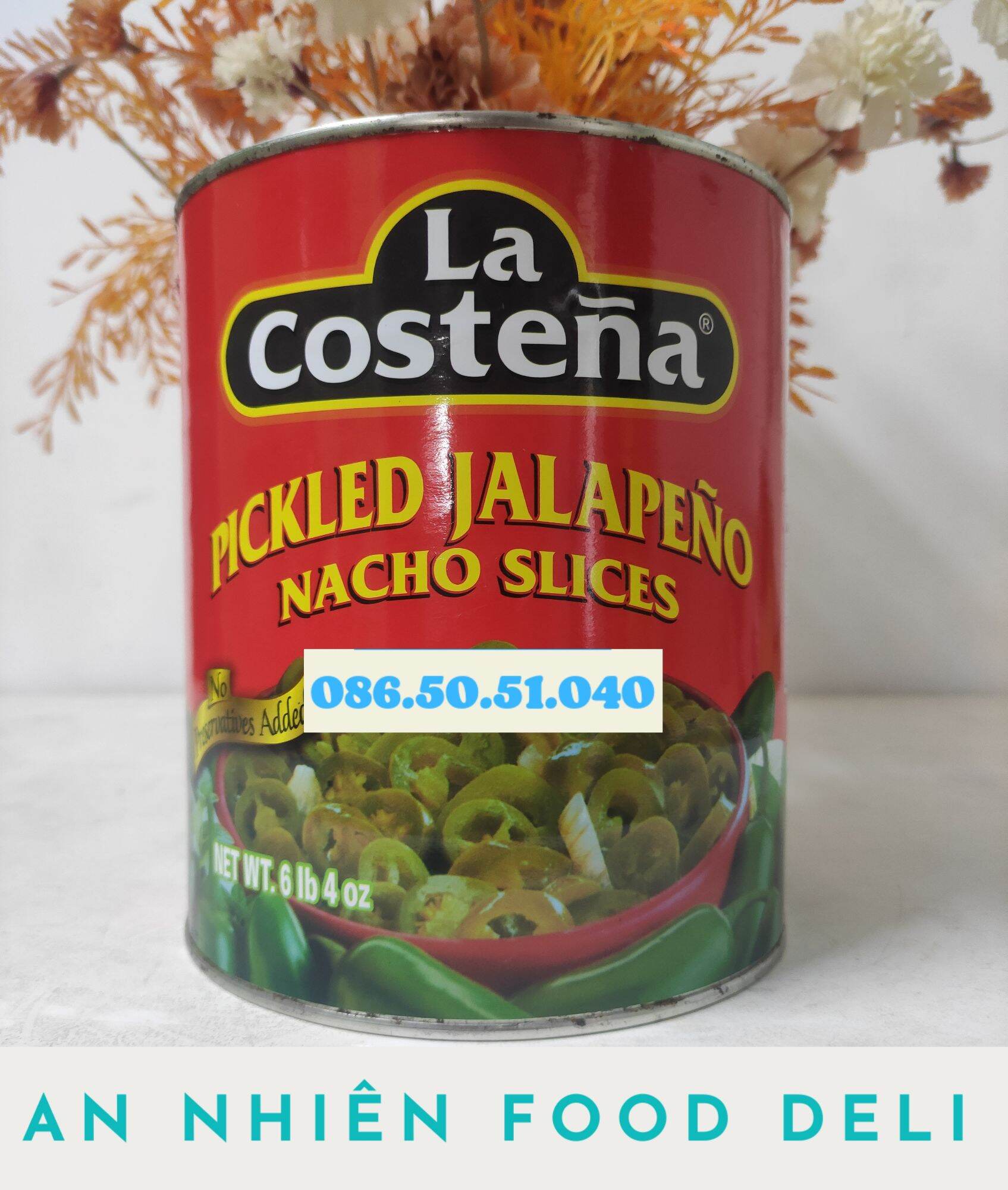 Ớt Xanh Ngâm Cắt Lát La Costena hộp 2,75KG Pickled Jalapeno Nacho Slices