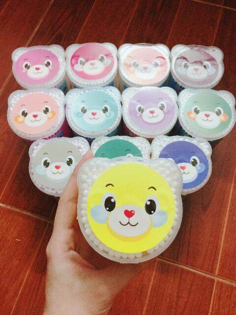 [Hcm]2 Hộp Bông Gáy Tai Hình Gấu