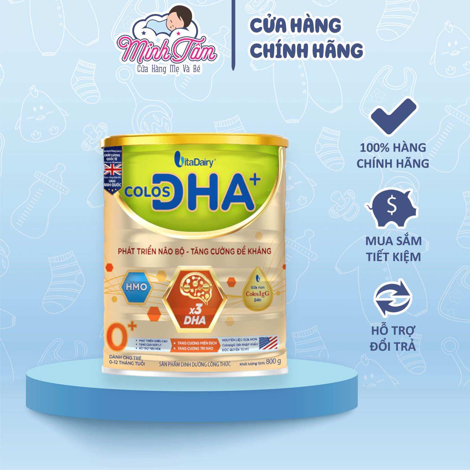 [Mã QR-TL Điểm] Sữa bột Colos DHA 0+ (800g)