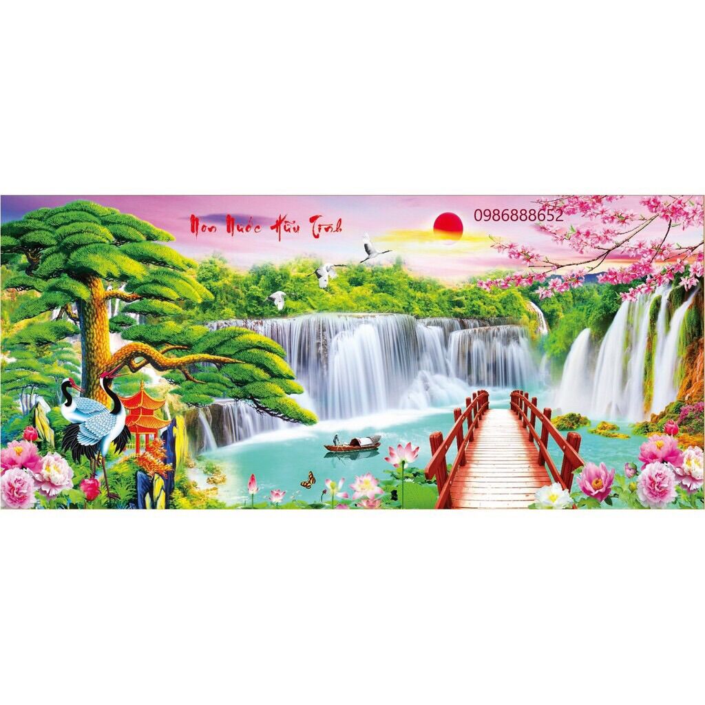 Tranh đính đá Venus VS031 Non Nước Hữu Tình kích thước chưa đính