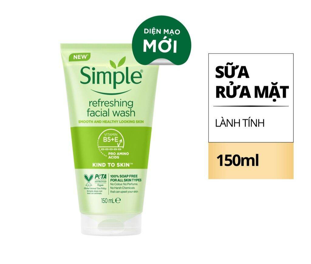 Sữa rửa mặt Simple giúp da sạch thoáng 150ml