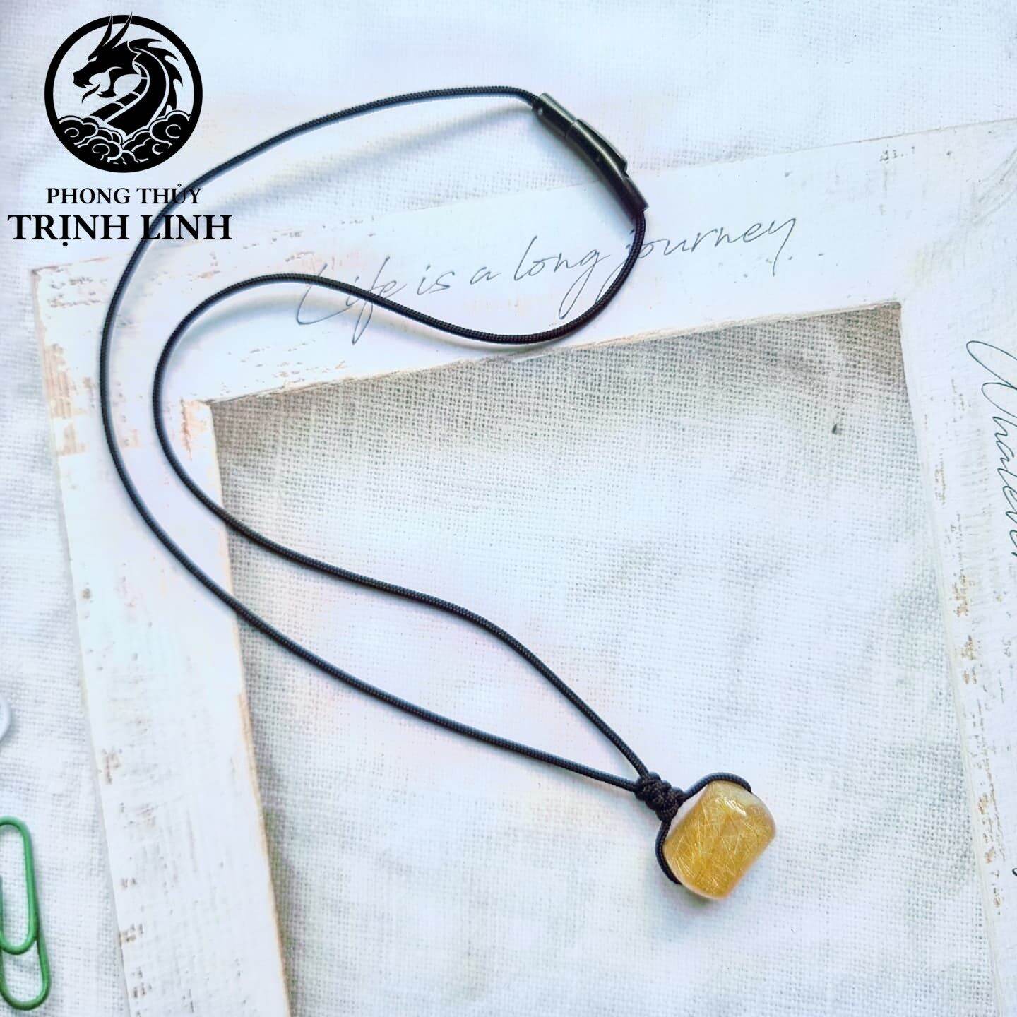 VÒNG CỔ LU THỐNG THẠCH ANH TÓC VÀNG DÂY KHÓA SIÊU BỀN