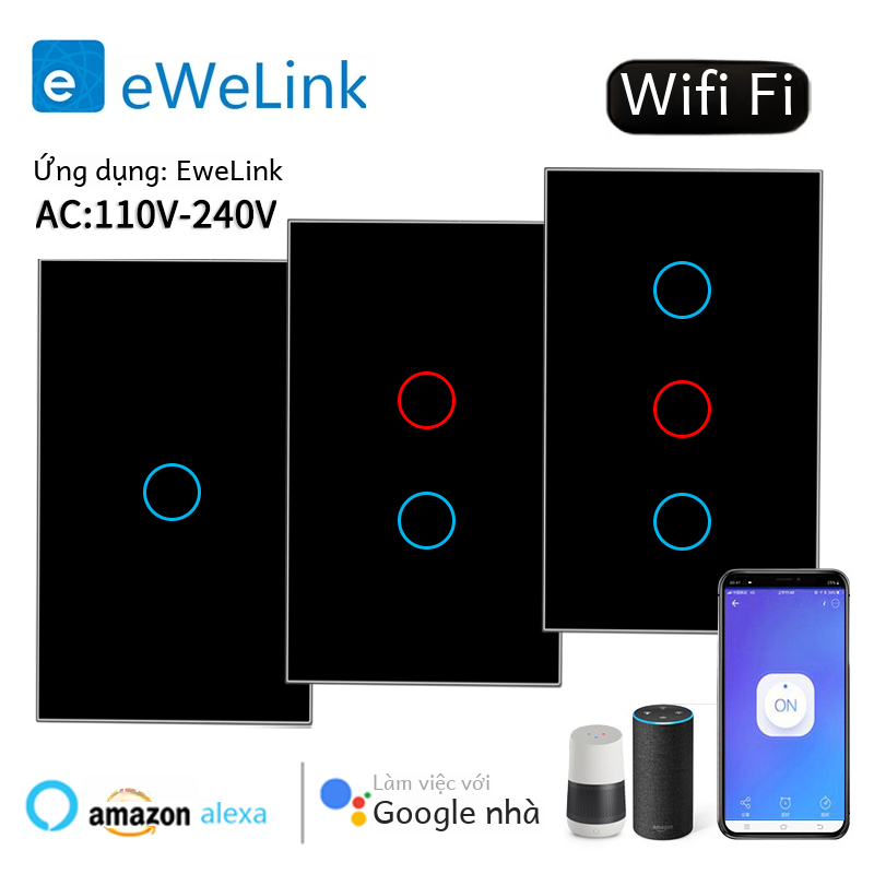 Ewelink Ứng Dụng Wifi Công Tắc Thông Minh Bluetooth Rf Điều Khiển Giọng Nói Công Tắc Đèn Cảm Ứng Không Có Dây Trung Tính Lắp Đặt Cho Alexa Google Nhà Thông Minh