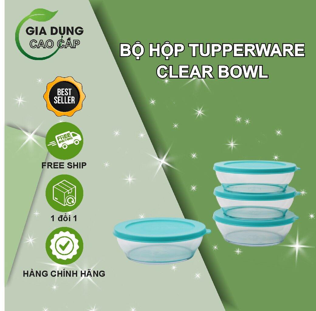 Bộ hộp bảo quản thực phẩm clear bowl 750ml - tuperware