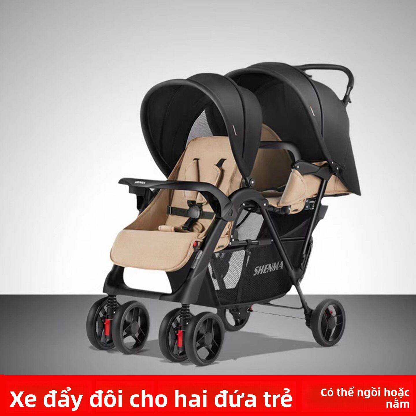 WEIJIA | Tandem Adjustable Reclining Compact Baby Stroller