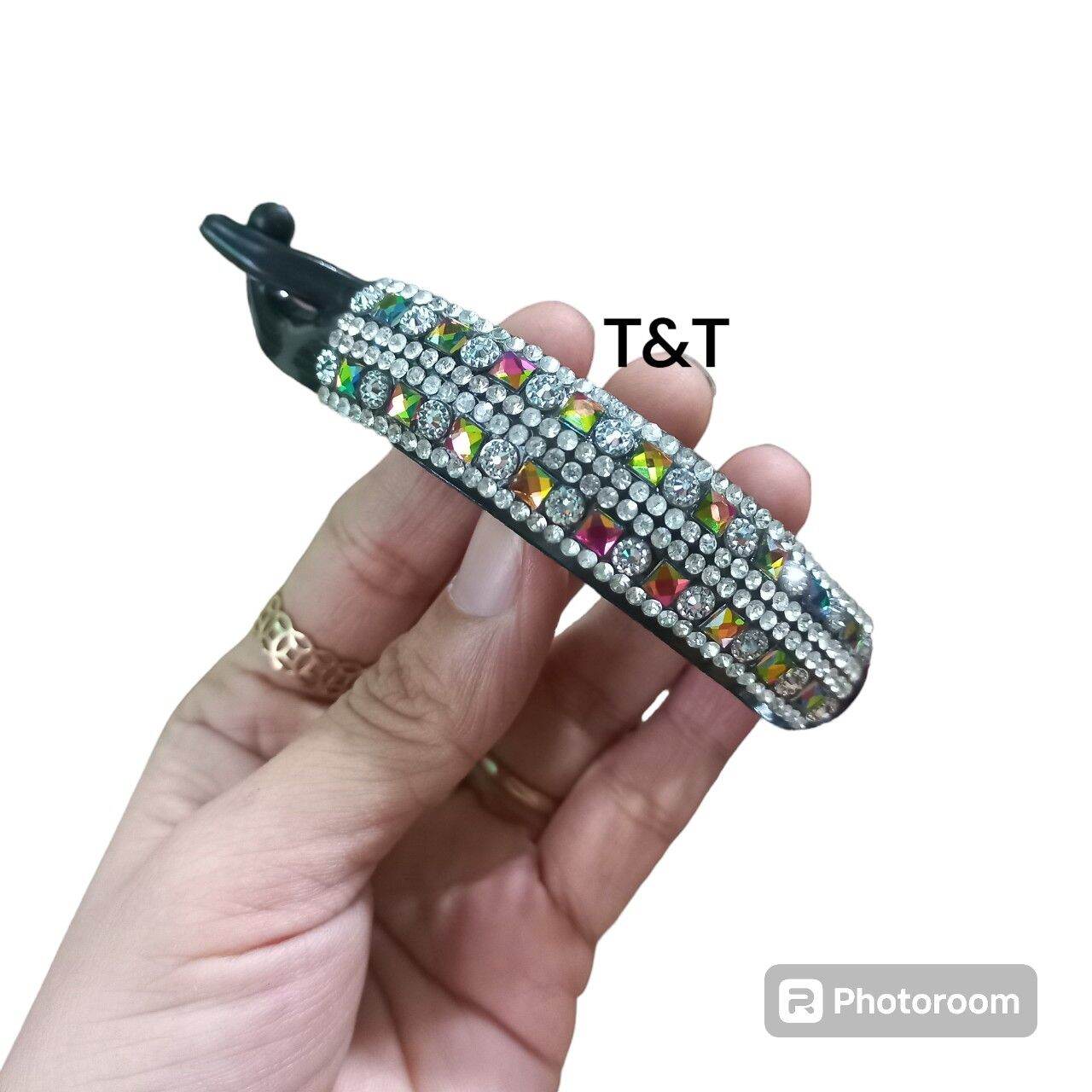 Kẹp tóc,kẹp cóc ngang đính soàn nhựa mềm cở lớn