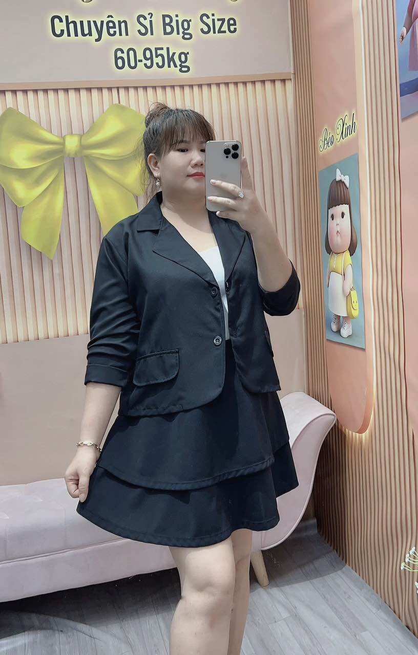 Áo Blazer dáng lững Bigsize Nữ 60kg đến 95kg