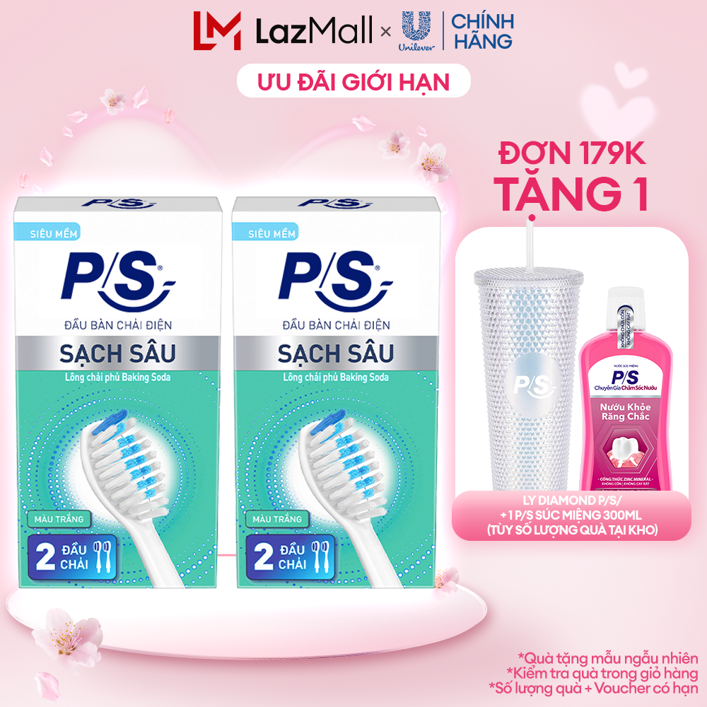 Bộ 4 đầu bàn chải điện P/S S100 Pro - Sạch Sâu Màu Trắng