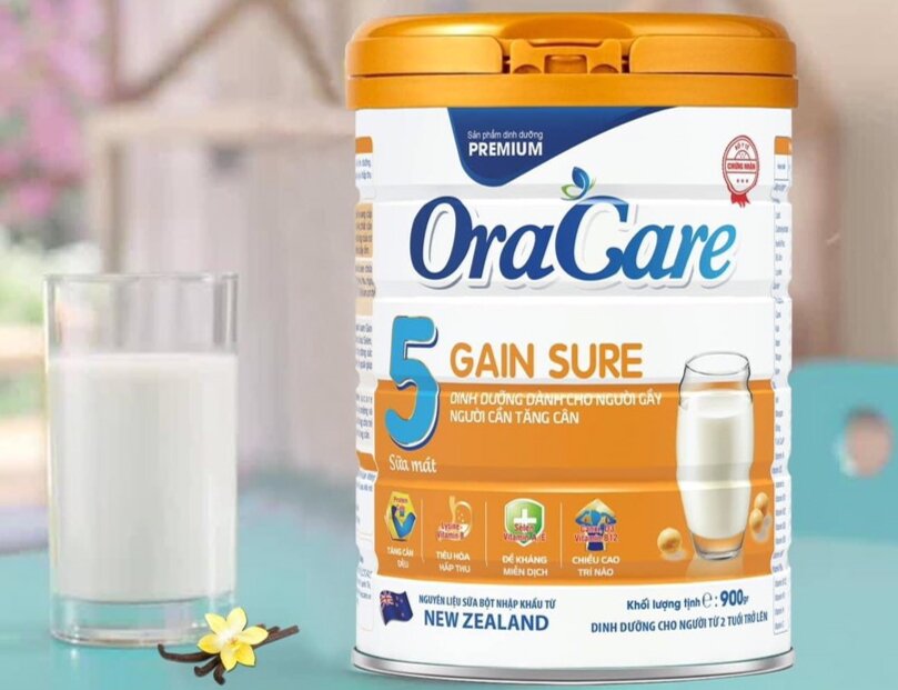 [HCM]Sữa Oracare Gain dành cho người gầy cần tăng cân 900gr - mua 1 lon tặng 2 lọ yến sào