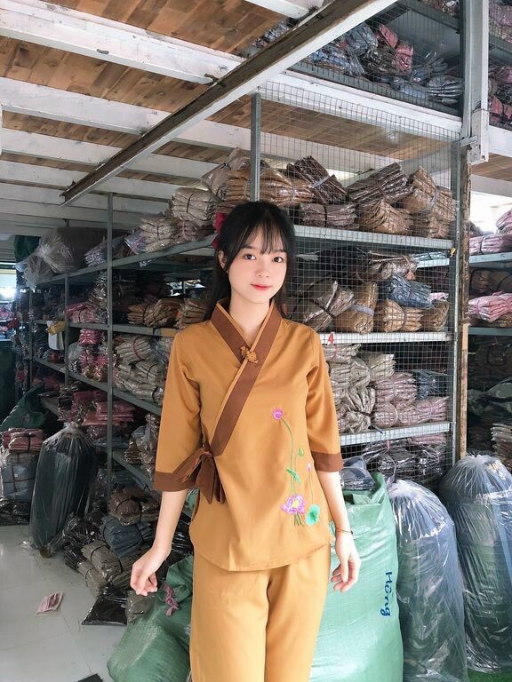 Đồ Lam Đi Chùa # mẫu hoa sen nơ