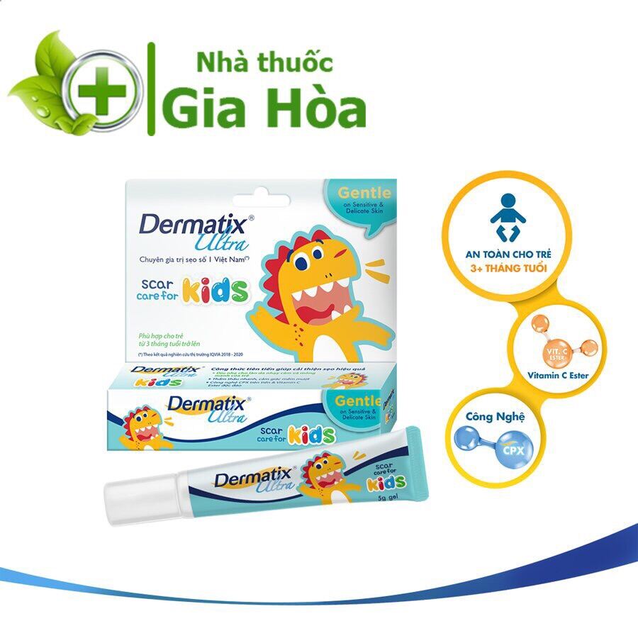 Gel Dermatix Ultra Kids giúp làm phẳng, mờ các vết sẹo trẻ em, té ngã
