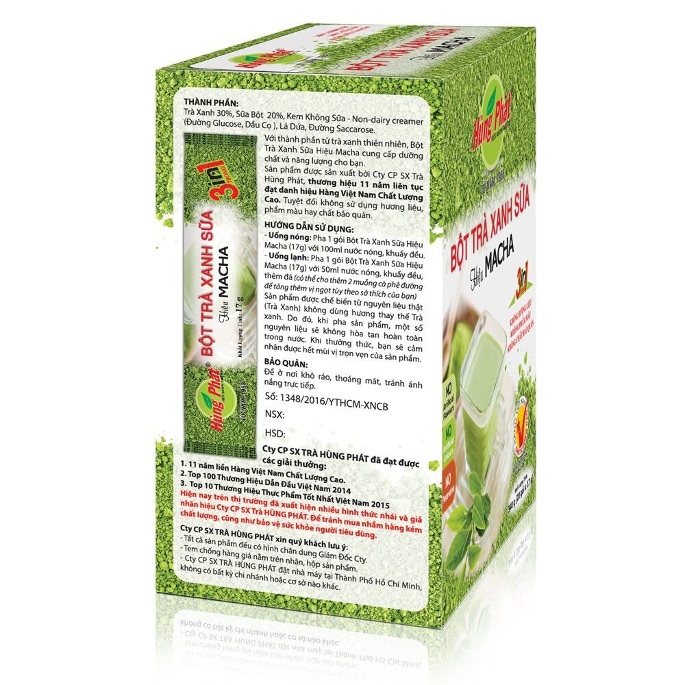 Bột trà xanh sữa Hùng Phát 340gr