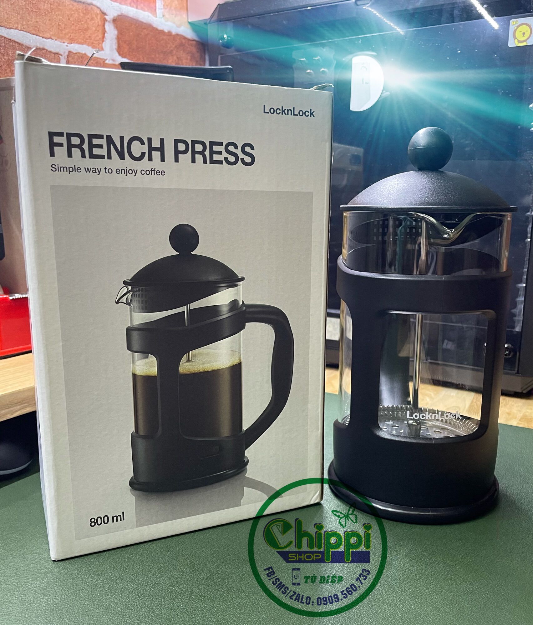 Bình pha trà - cafe lock&lock 800ml french pressure - llg018