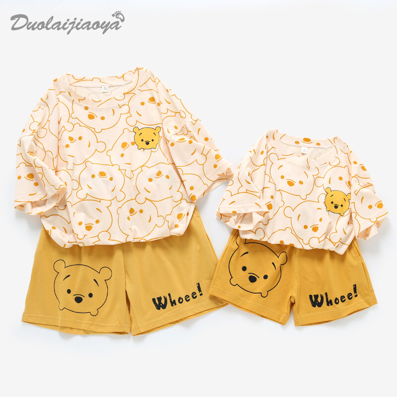 Bộ Đồ Gia Đình Trang Phục Mùa Hè Áo Ngủ Trang Phục Mẹ Con Gái Và Con Gái Trang Phục Mẹ Con Kiểu Hàn Trẻ Em Trang Phục Gia Đình Rộng Rãi Kiểu Tây Hoạt Hình Trang Phục Mặc Nhà