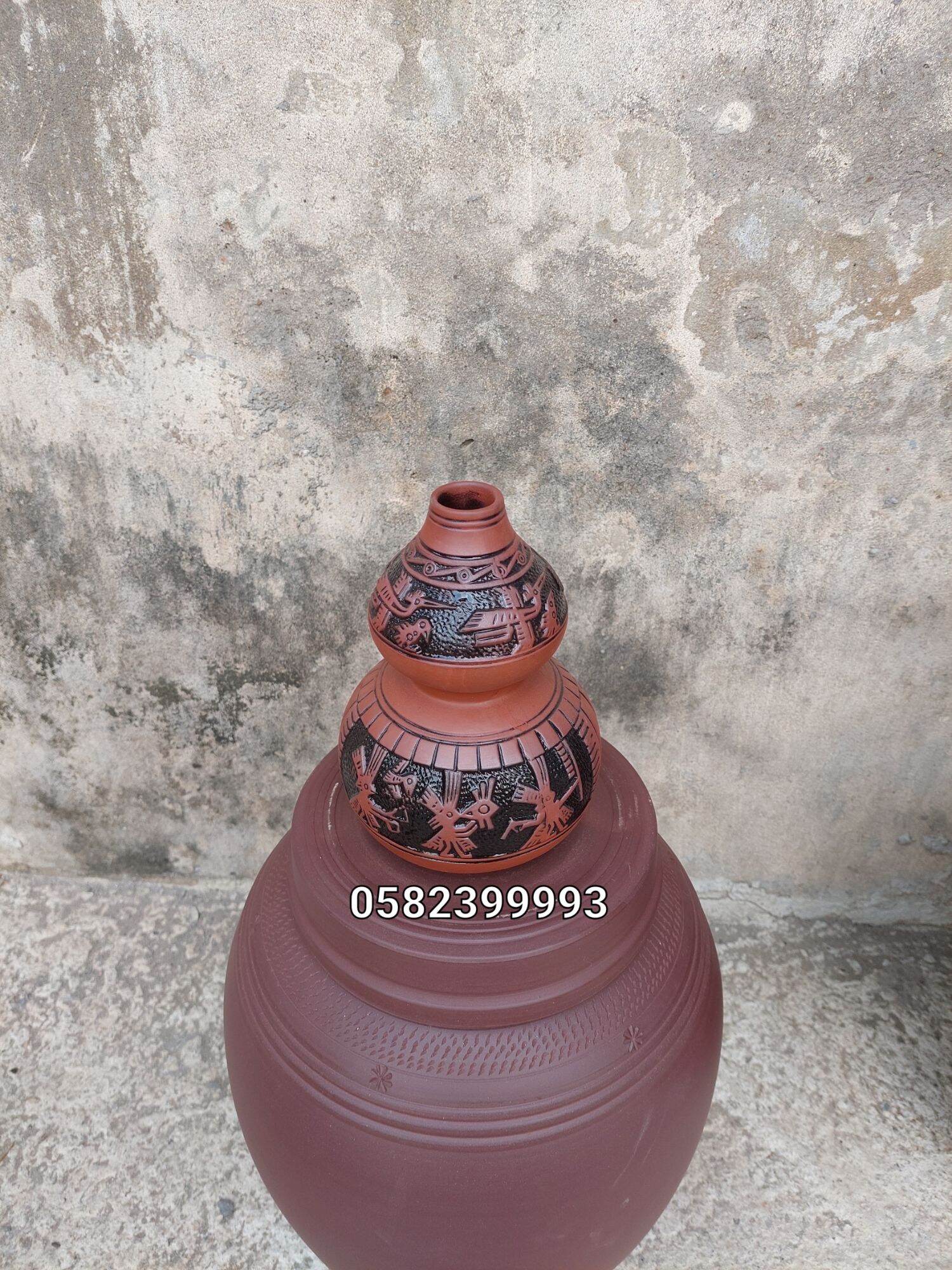 Bình hồ lô sành cao cấp Bát Tràng