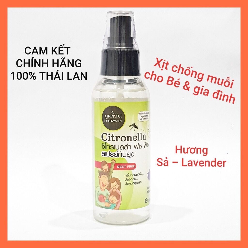 XỊT CHỐNG MUỖI SẢ CHANH & LAVENDER 100ML THÁI LAN