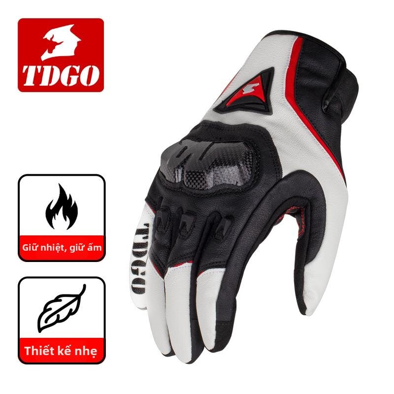 All-Season Leather Carbon Fiber Full Finger Insulated Motorcycle Gloves Giá 473,000 Đồng*Miễn phí vận chuyển