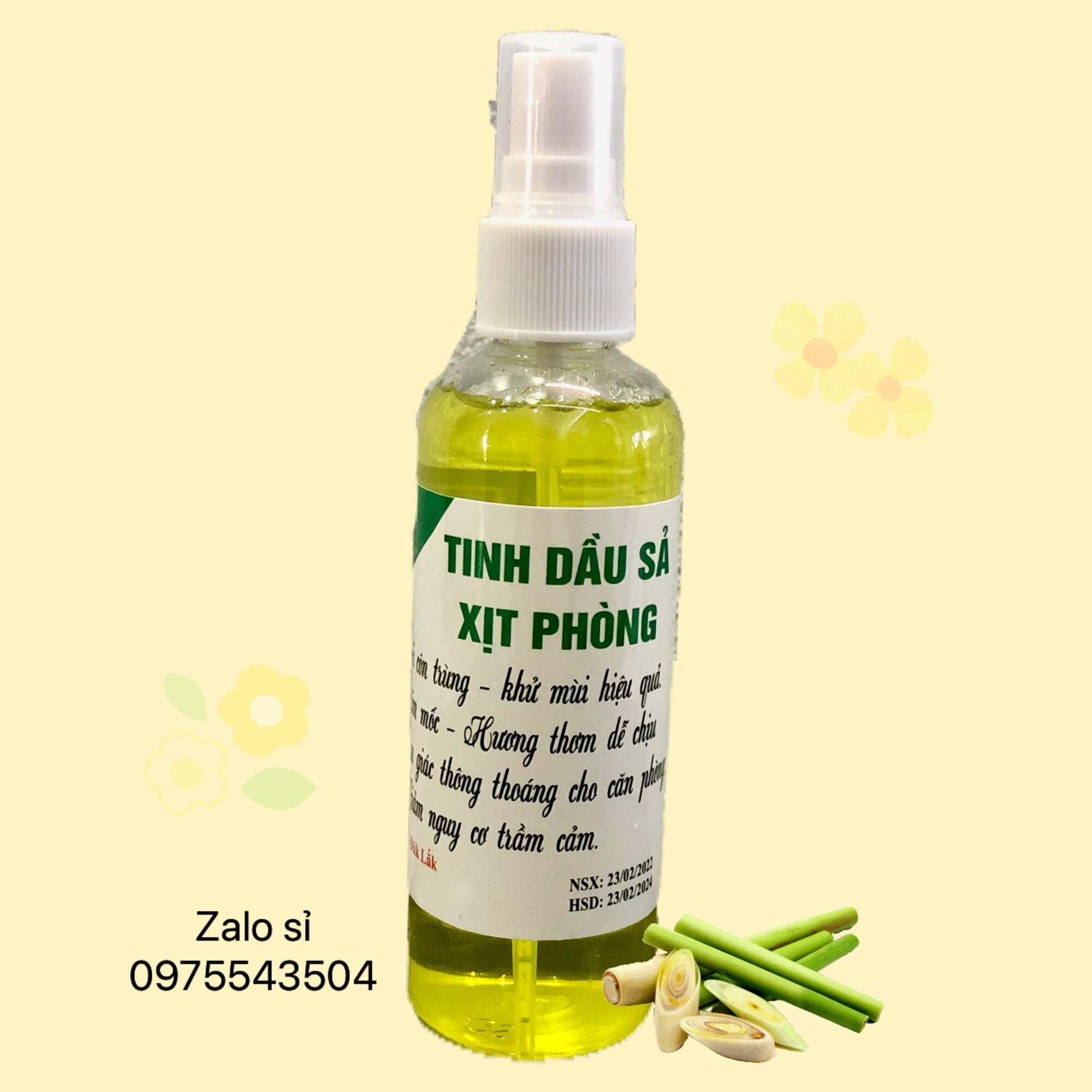 Xịt Thơm Phòng Hương Sả 100ml siêu thơm