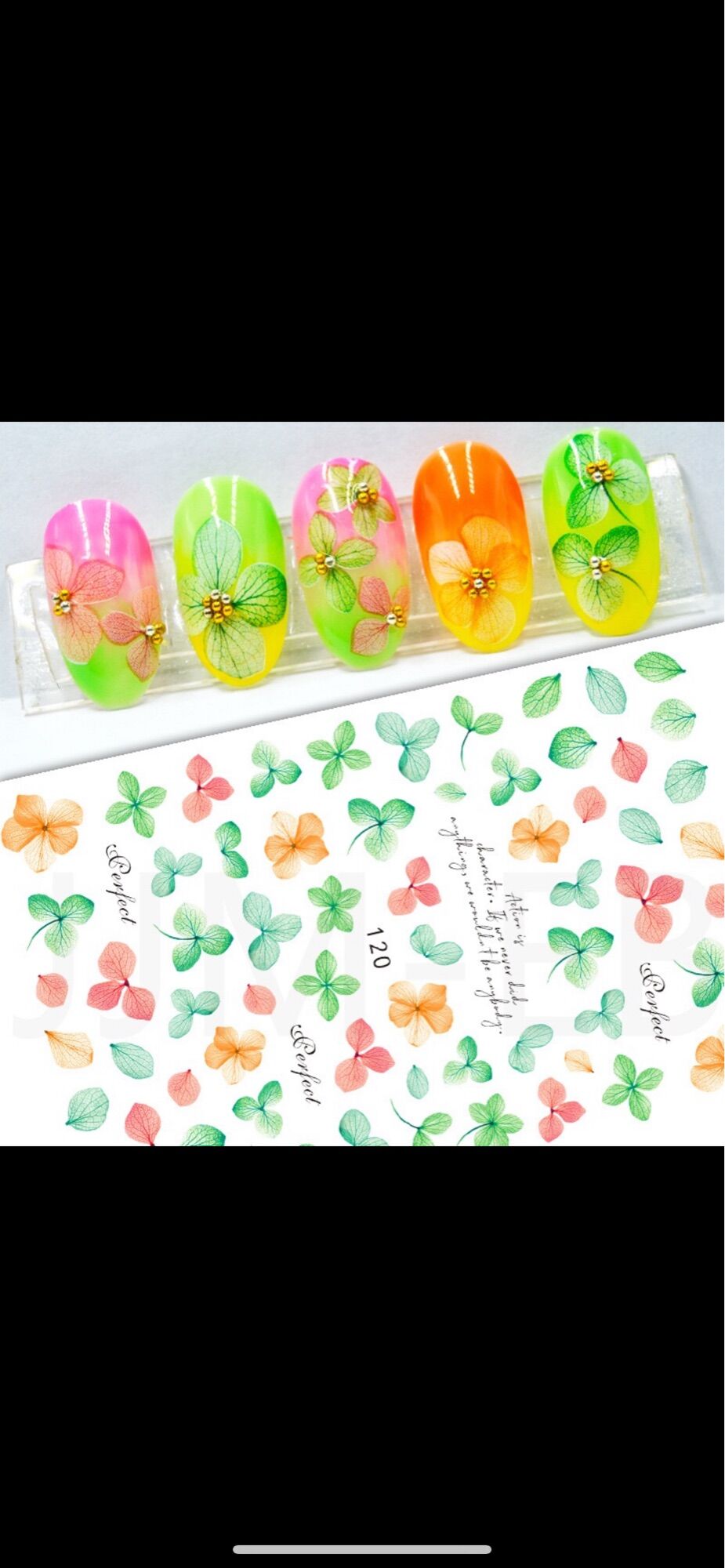 Sticker hình dán móng tay,hình dán decal 3D móng tay hoạ tiết hoa lá khô,hoa lụa trang trí móng tay nghệ thuật nail