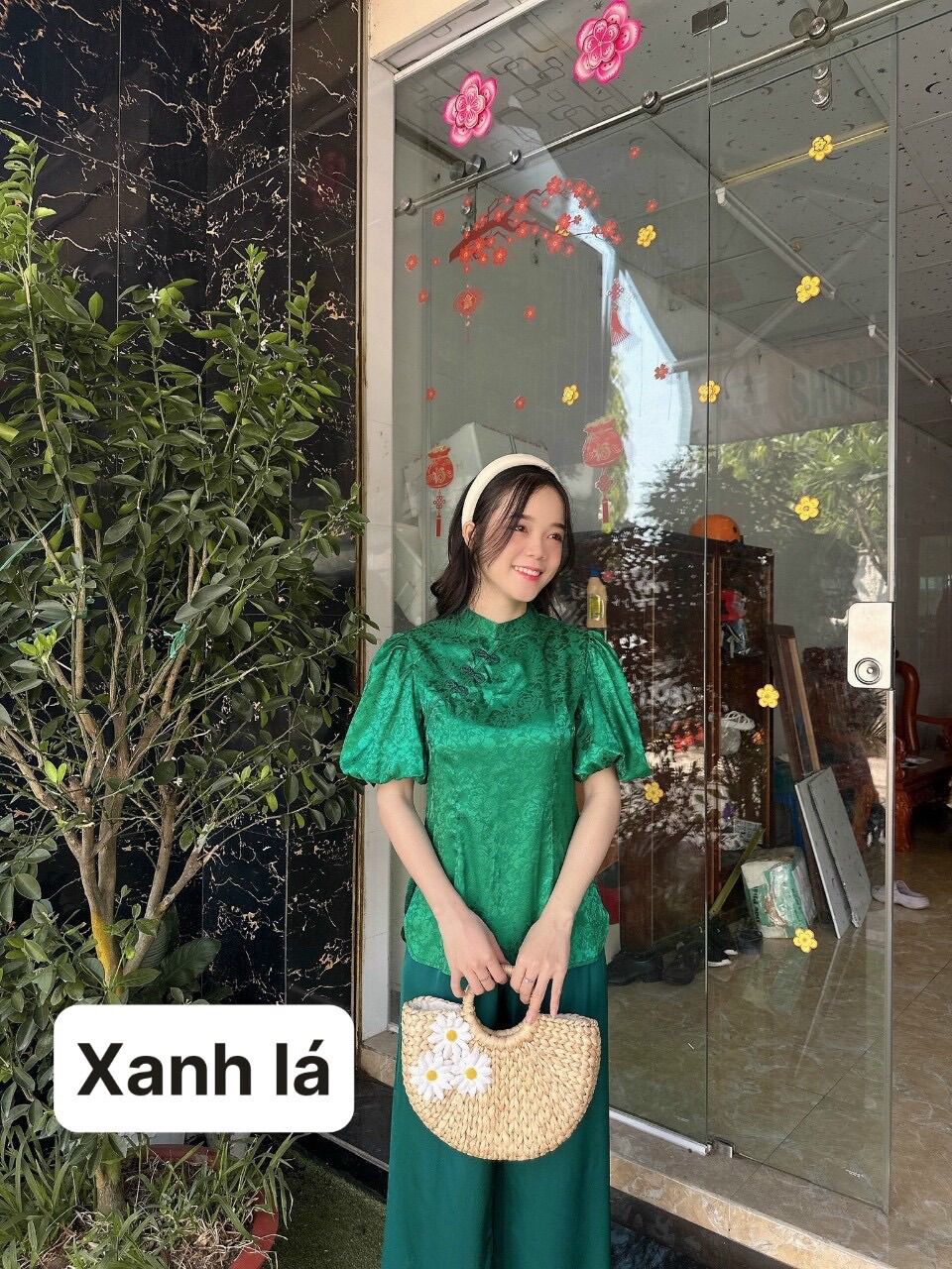Đồ lam đi chùa _ Mẫu Gấm Tay Phồng ( vãi gấm )