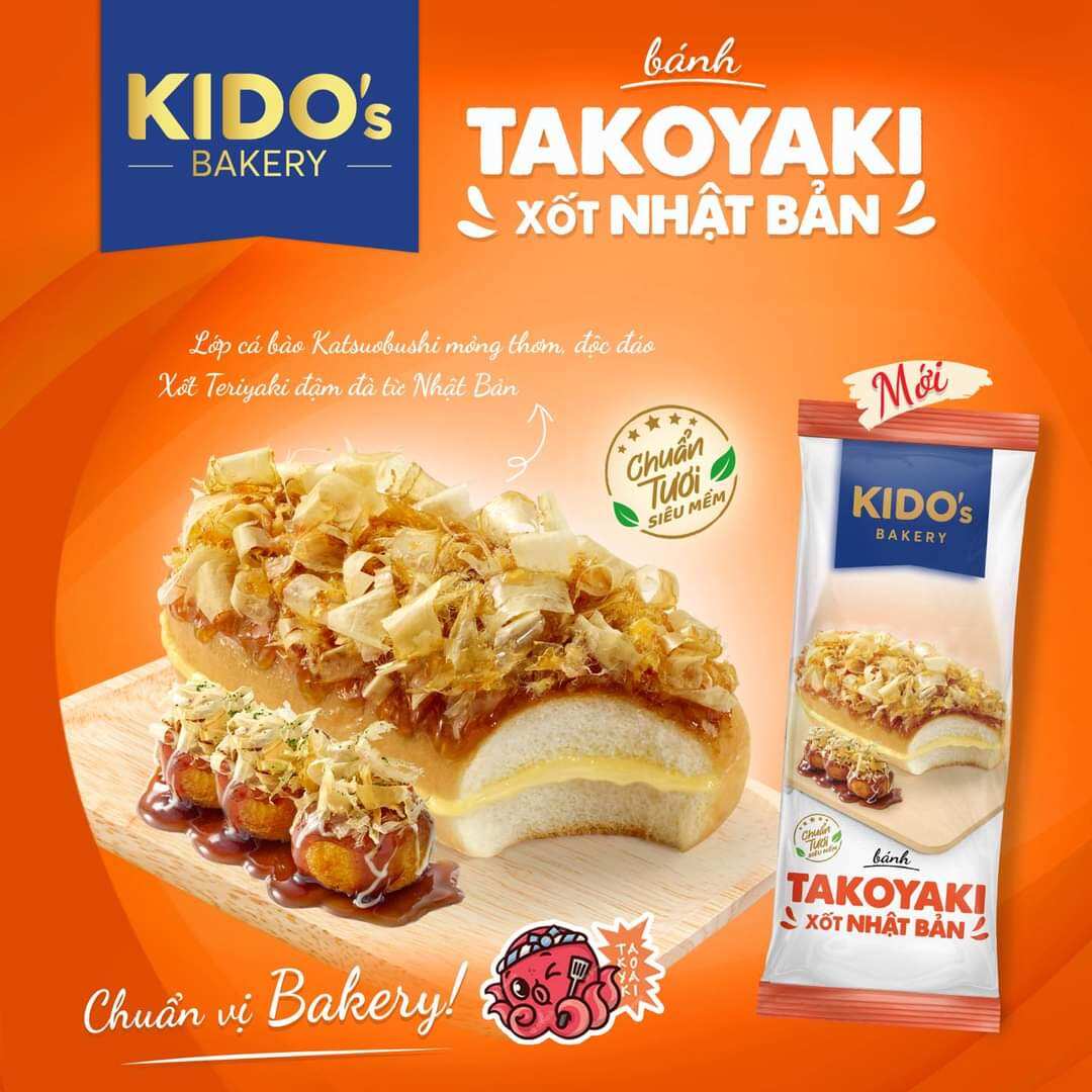Combos 5 cái bánh Mì Takoyaki Xốt Nhật Bản 55gr KiDo's