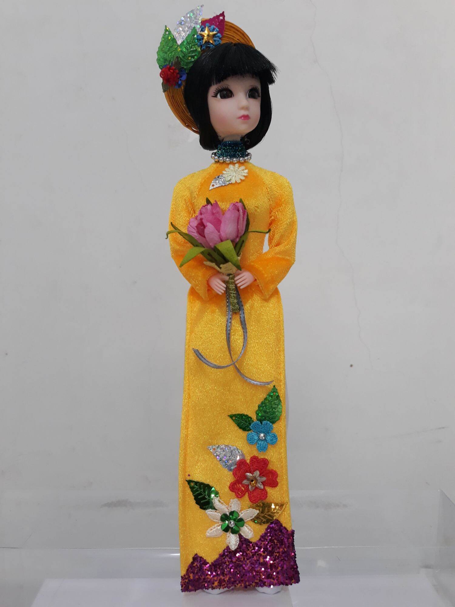 [HCM]BÚP BÊ ÁO DÀI NHUNG VẼ THỦ CÔNG ĐỘI BẤN