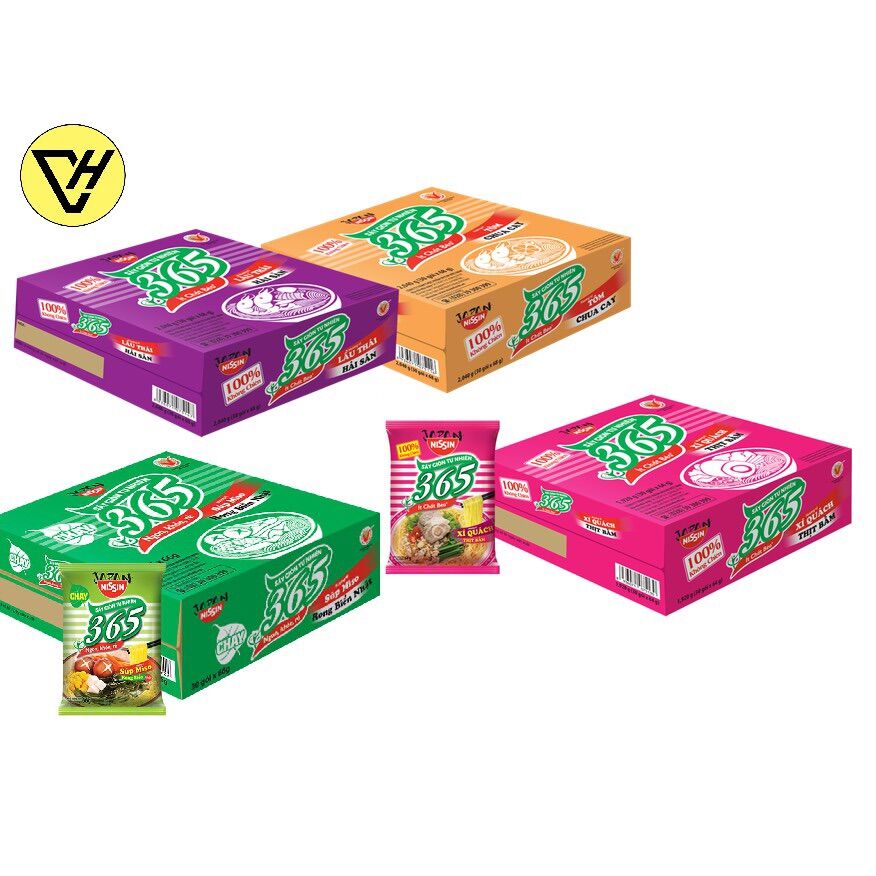 Thùng 30 gói mì 365 không chiên Mix ĐỦ VỊ .mặn