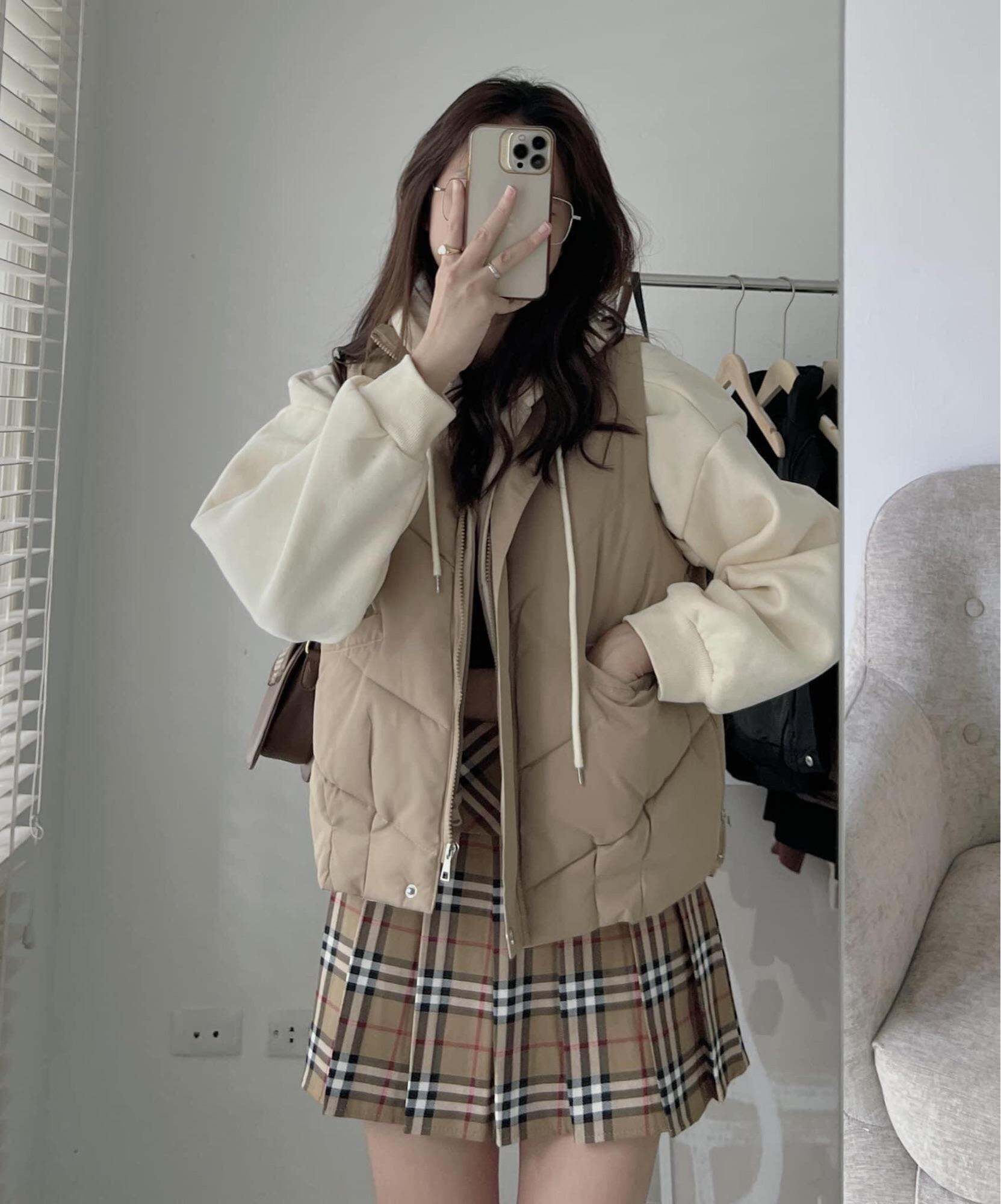 Áo khoác phao gile, áo gile mùa thu đông cho nữ