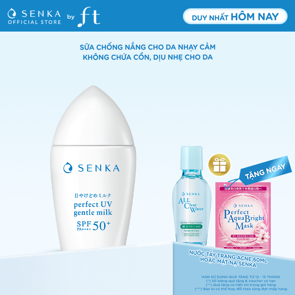Sữa chống nắng cho da nhạy cảm SENKA PERFECT UV GENTLE MILK 40ML
