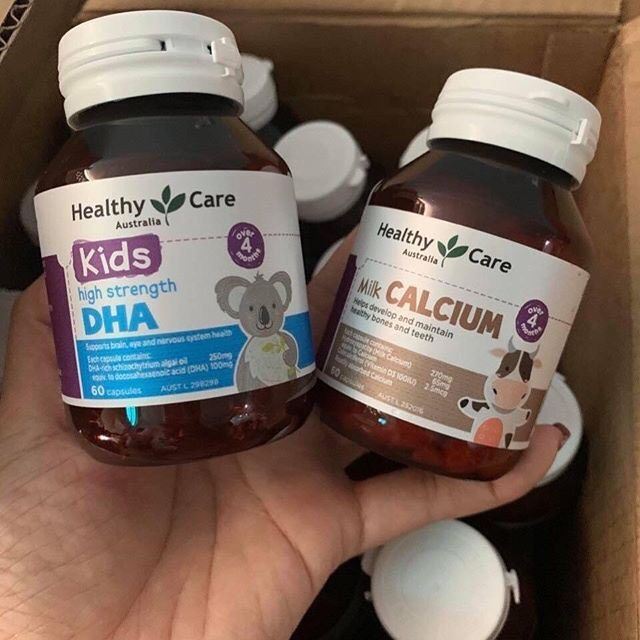 Canxi Milk Calcium + DHA Healthycare, bổ sung canxi và DHA cho bé