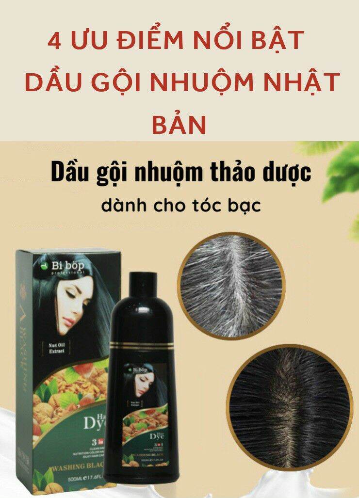 [Chính Hãng] Dầu Gội Phủ Bạc Đen Tóc Số 1 Nhật Bản 500Ml