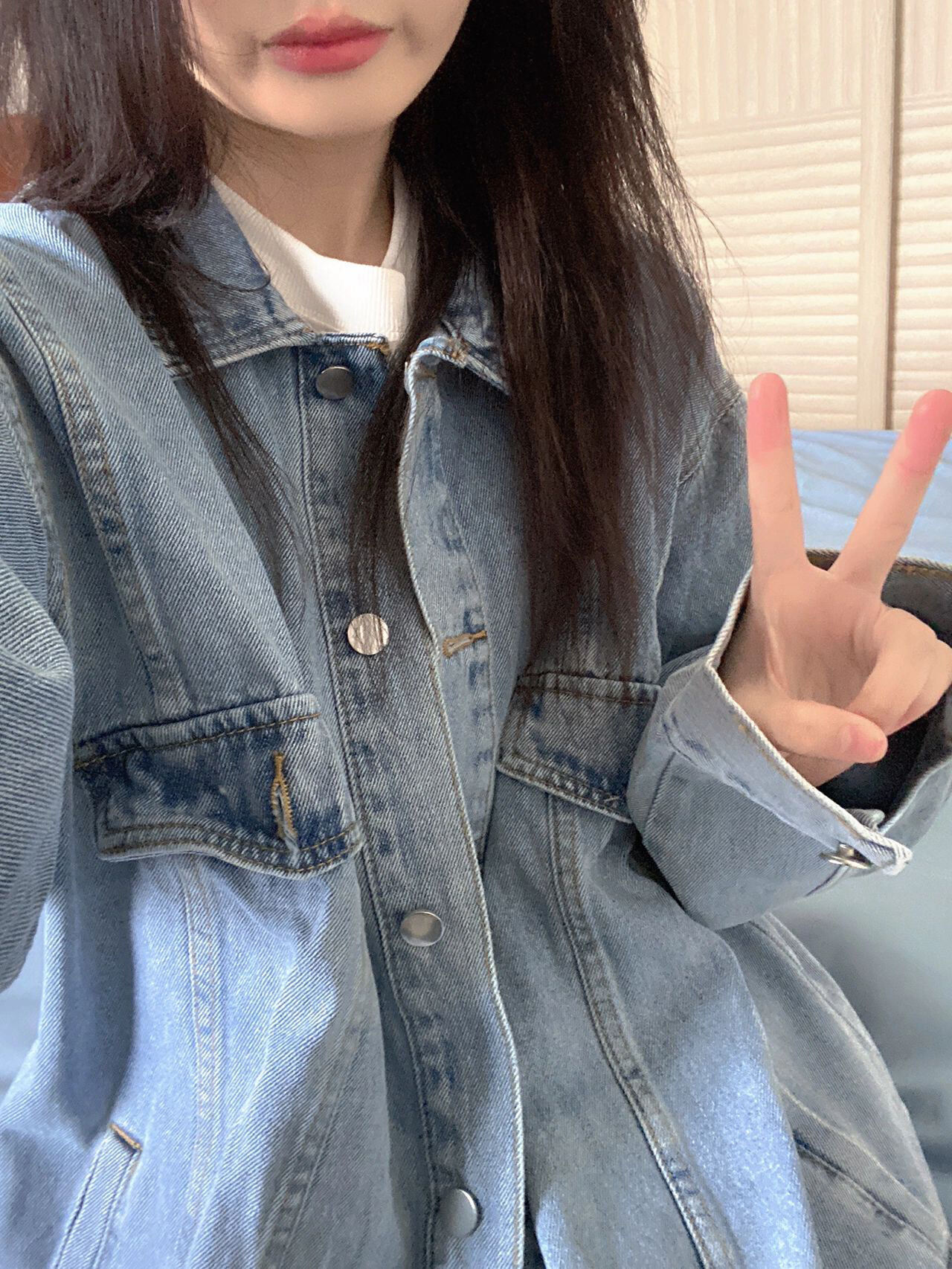 Áo Khoác Bò Thị Trấn Xintangquảng Châu Áo Jacket Cổ Điển Thiểu Số Cảm Giác Thiết Kế Rộng Rãi Phong Cách Hàn Quốc Mùa Thu Nữ Áo Instagram Sành Điệu