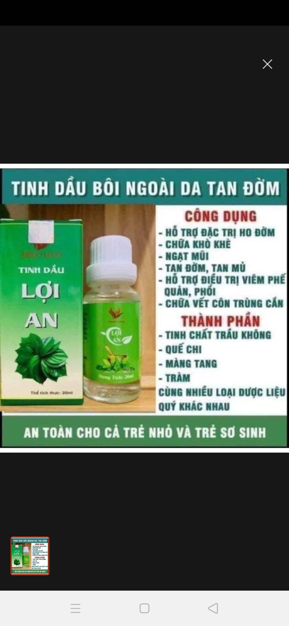 Tinh dầu loi an chính hãng