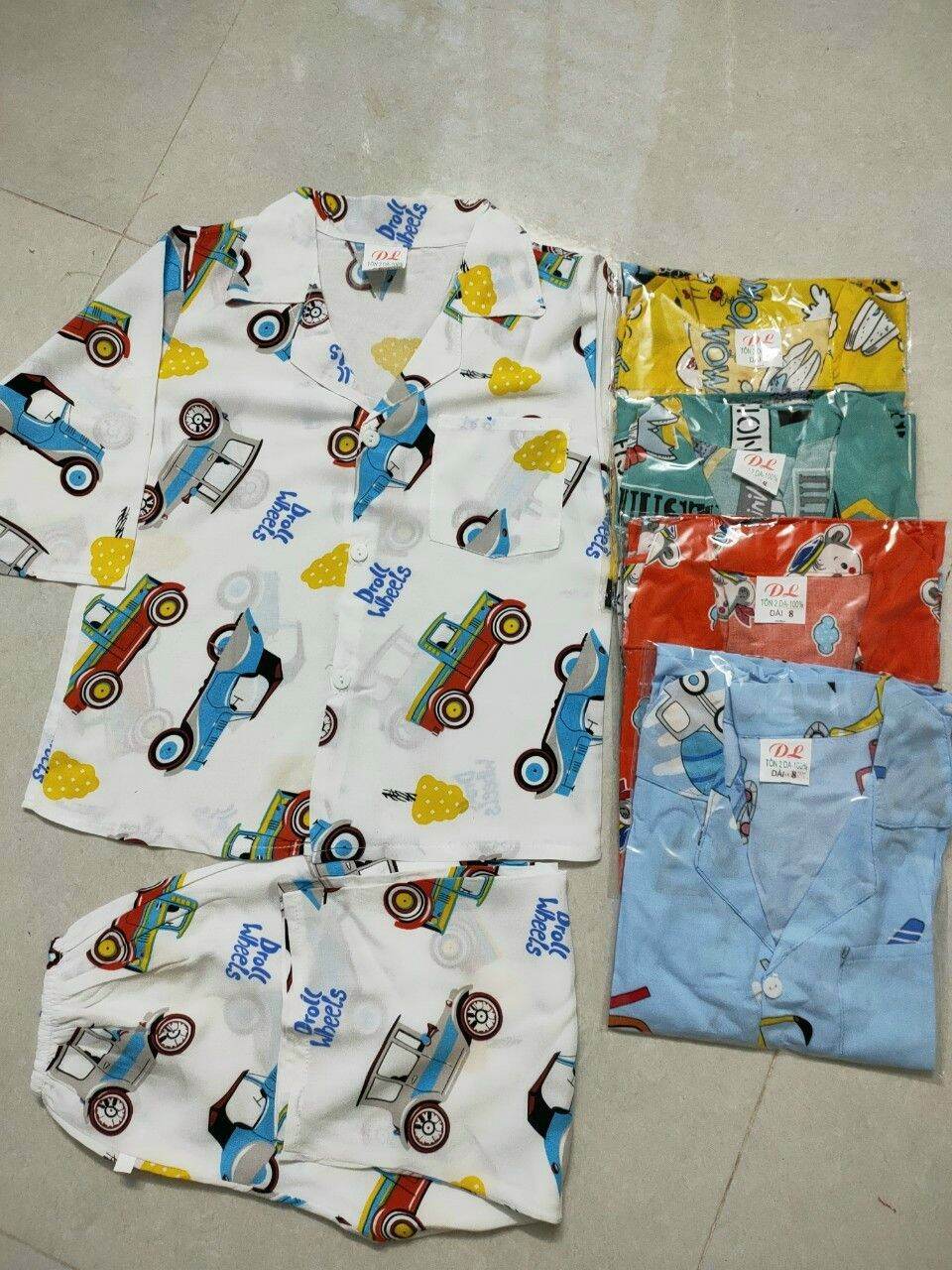 Combo 3 bộ Đồ bộ ton dài cho bé trai từ 5-38kg