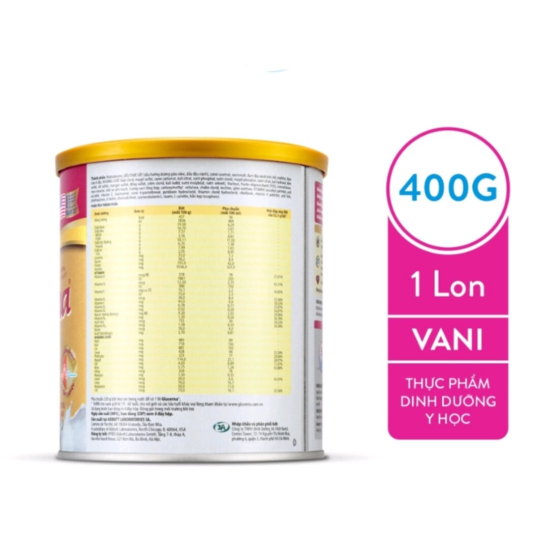 Combo 2 Lon Sữa Bột Glucerna Hương Vani 400g [Date Mới]