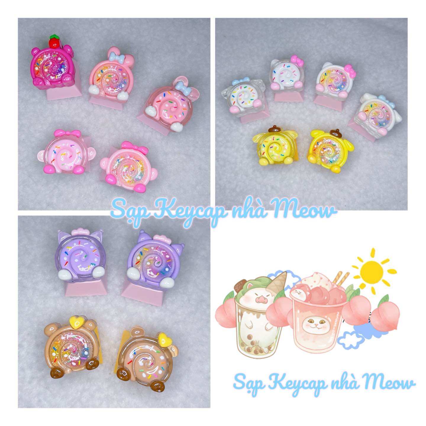Keycap bánh hình gấu chỉ dành cho bàn phím cơ