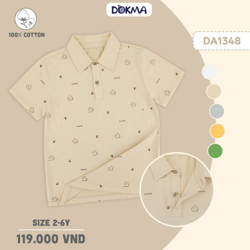 Áo polo cổ đức bé trai Dokma 2-6Y DA1348