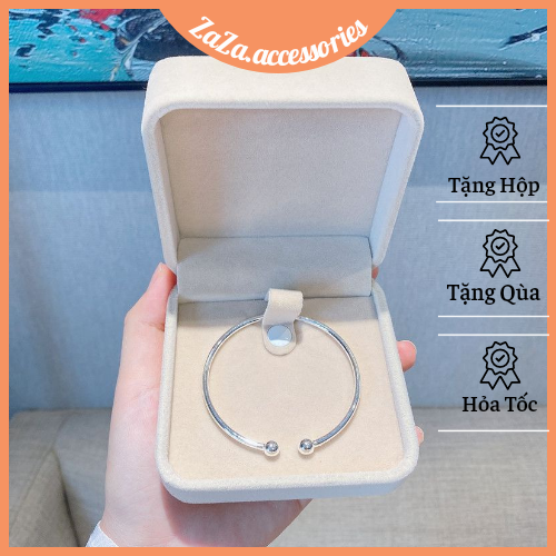 Vòng tay bạc S925 - Lắc tay nam nữ bạc Ý Cuff vòng kiềng đơn giản thanh lịch Zaza accessories ZZA VT