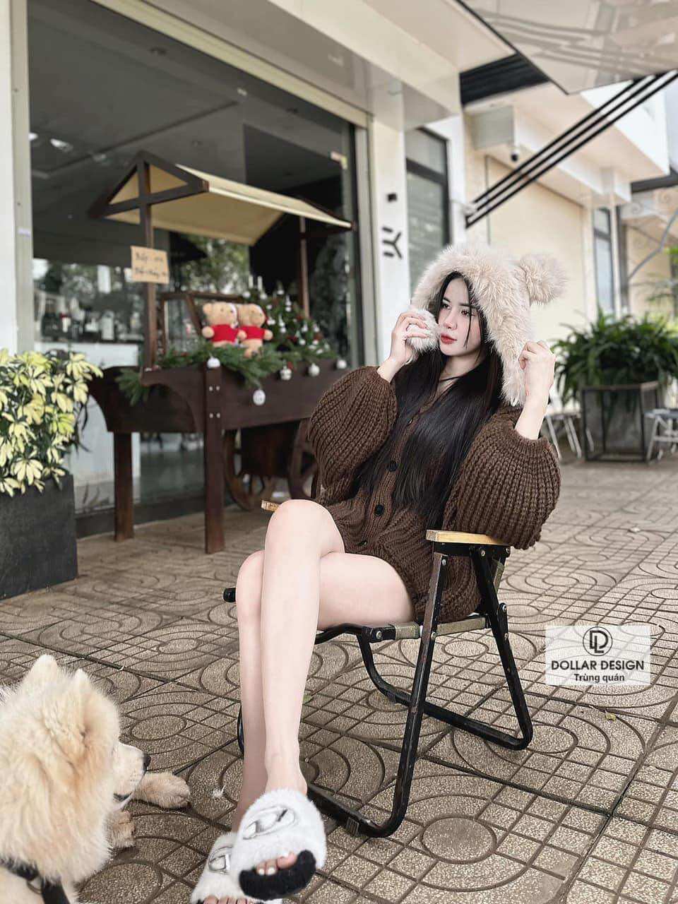 áo cadigan len thừng dáng rộng hàng qc