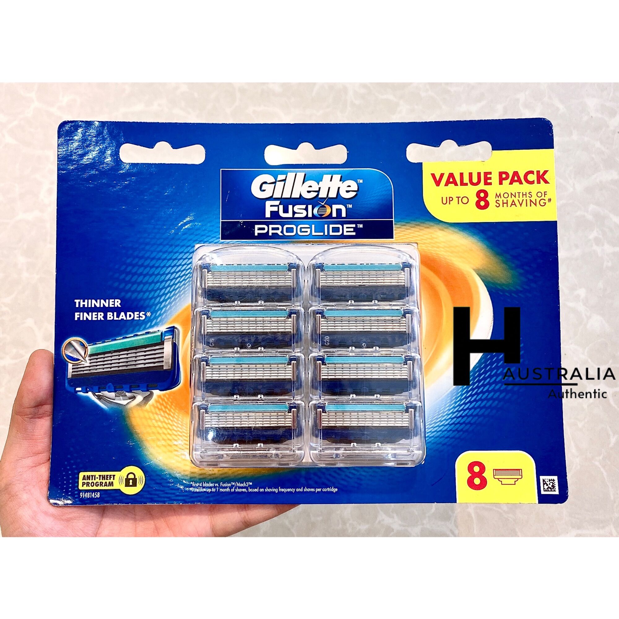 Lưỡi Dao Cạo Râu Gillette Fusion Proglide ( Set 8 Lưỡi ) - Úc