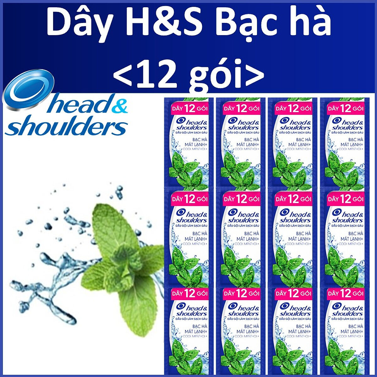 Dây dầu gội Head&Shoulder bạc hà 10  gói