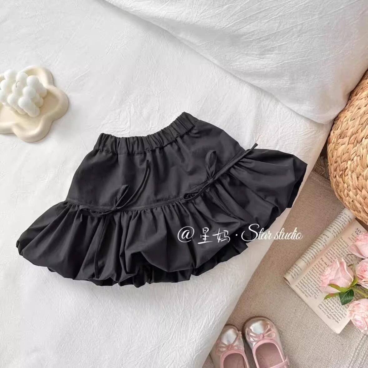 Phong Cách Hàn Quốc Bó Hoa Công Chúa Phồng Váy Ngắn Dành Cho Bé Gái Xuân Hè Nửa Thân Váy Dễ Thương Phong Cách Đa Năng Em Bé Váy