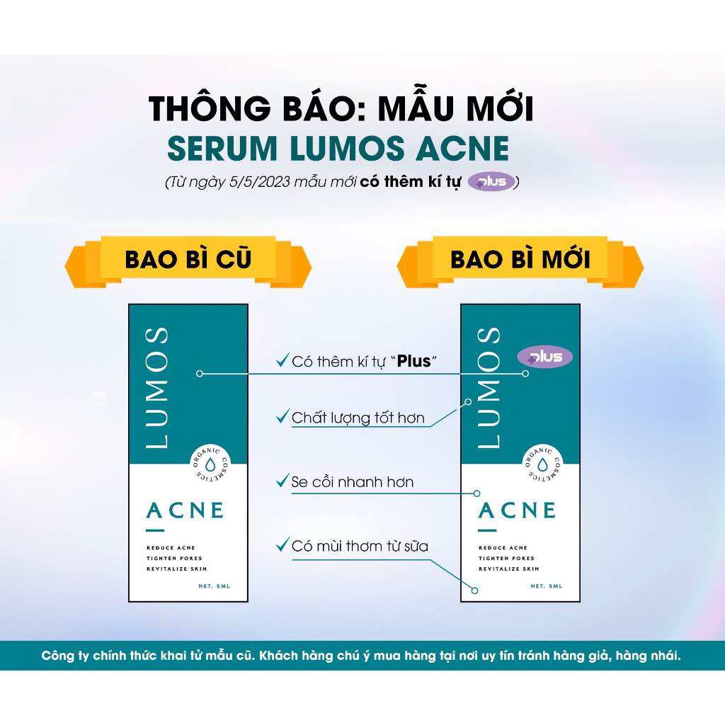 (Phiên Bản mới Date 12/2025) Serum Mụn Lumos acne 5ml chính hãng 100% công ty