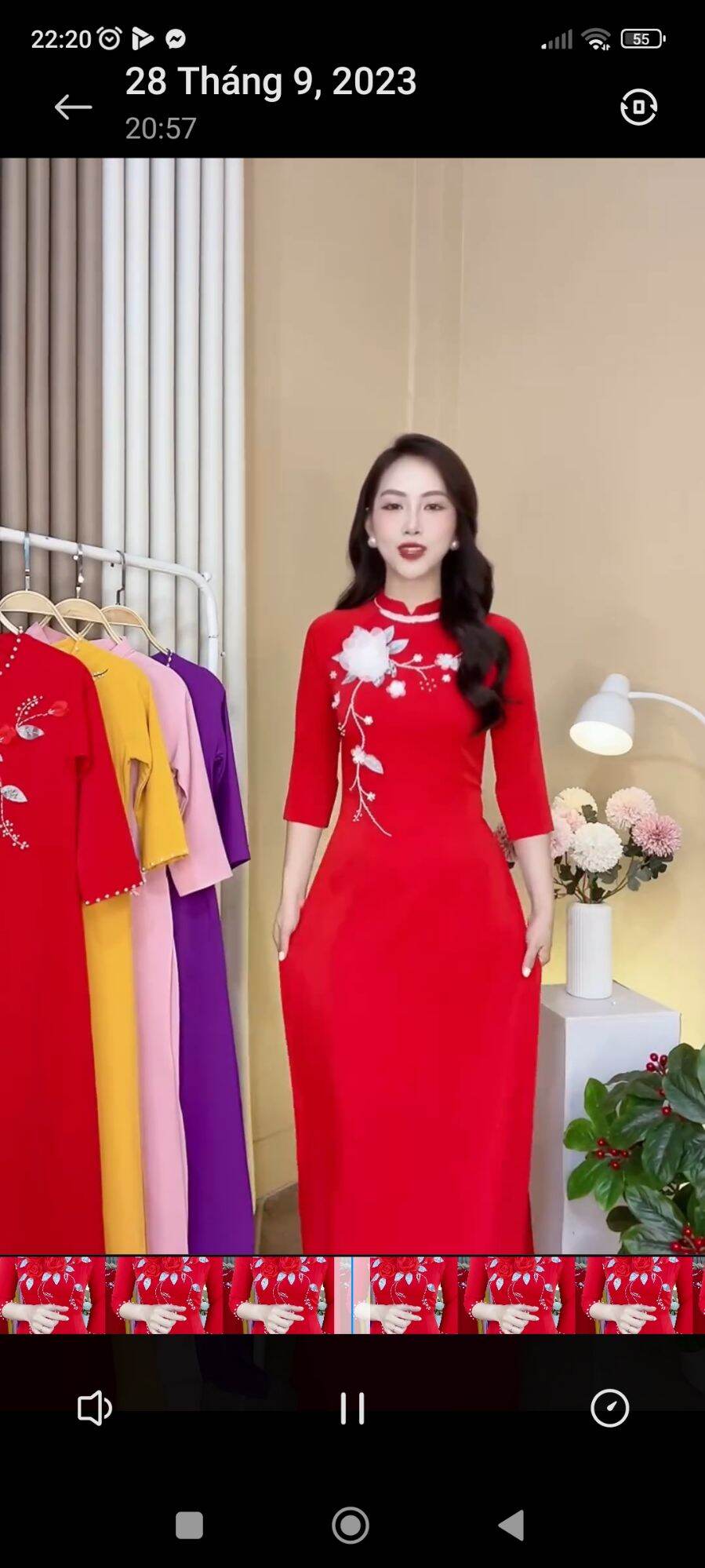 Áo Dài lụa mỹ cao cấp kết hoa nổi hot ❤️❤️
