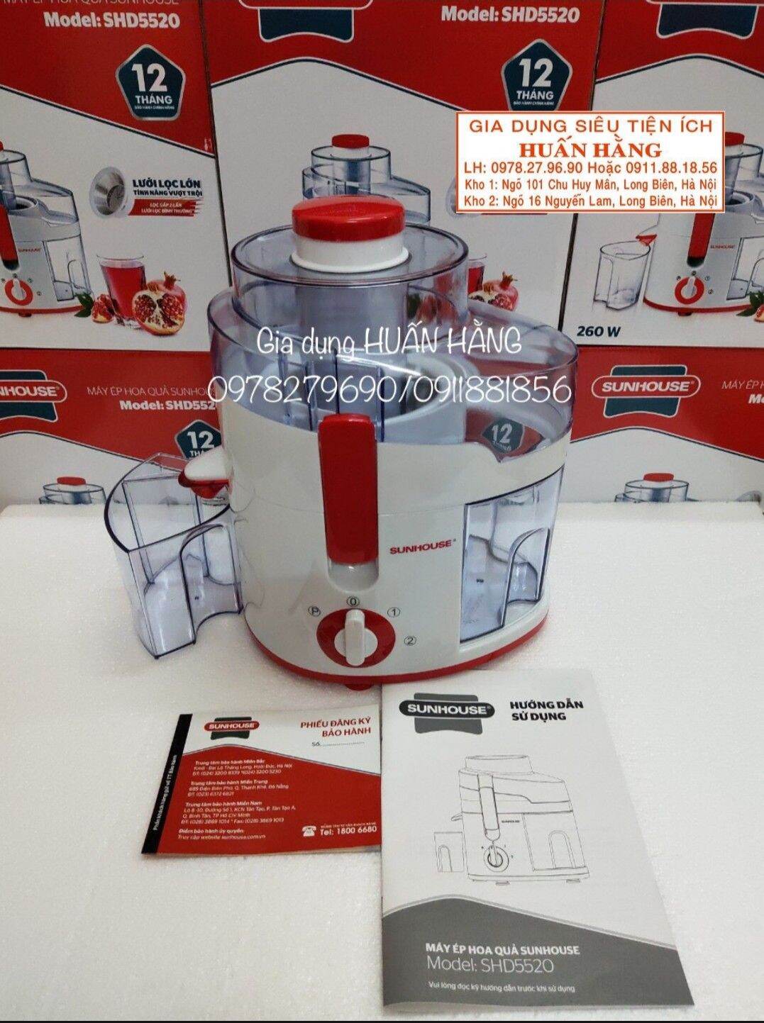 MÁY ÉP HOA QUẢ SUNHOUSE SHD5520 ĐỎ
