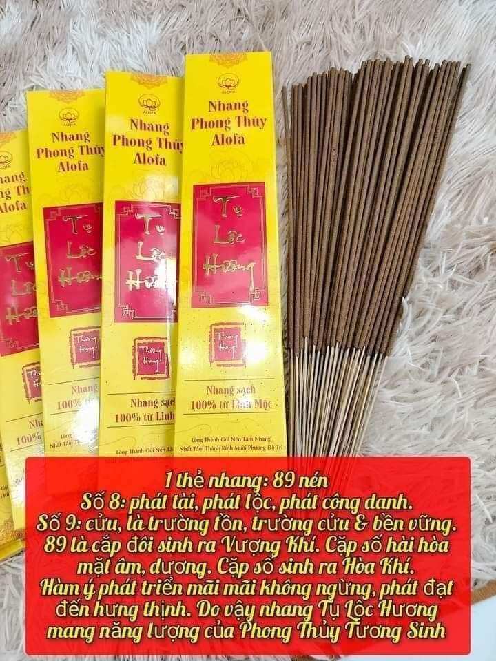 Nhang TuệTâm, nhang sạch phong thủy 114 nén (tụ Lộc Hương, mẫu mới)
