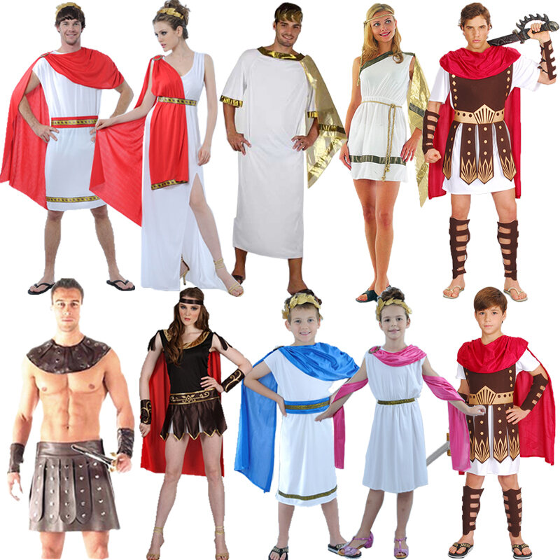 Halloween Cosplay La Mã Cổ Đại Chiến Binh Bộ Trang Phục Hoàng Tử Hy Lạp Trang Phục Dành Cho Nam Và Nữ Cha Mẹ Con Trình Diễn Hòa Tấu